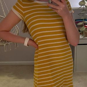 Yellow and White Striped Dress